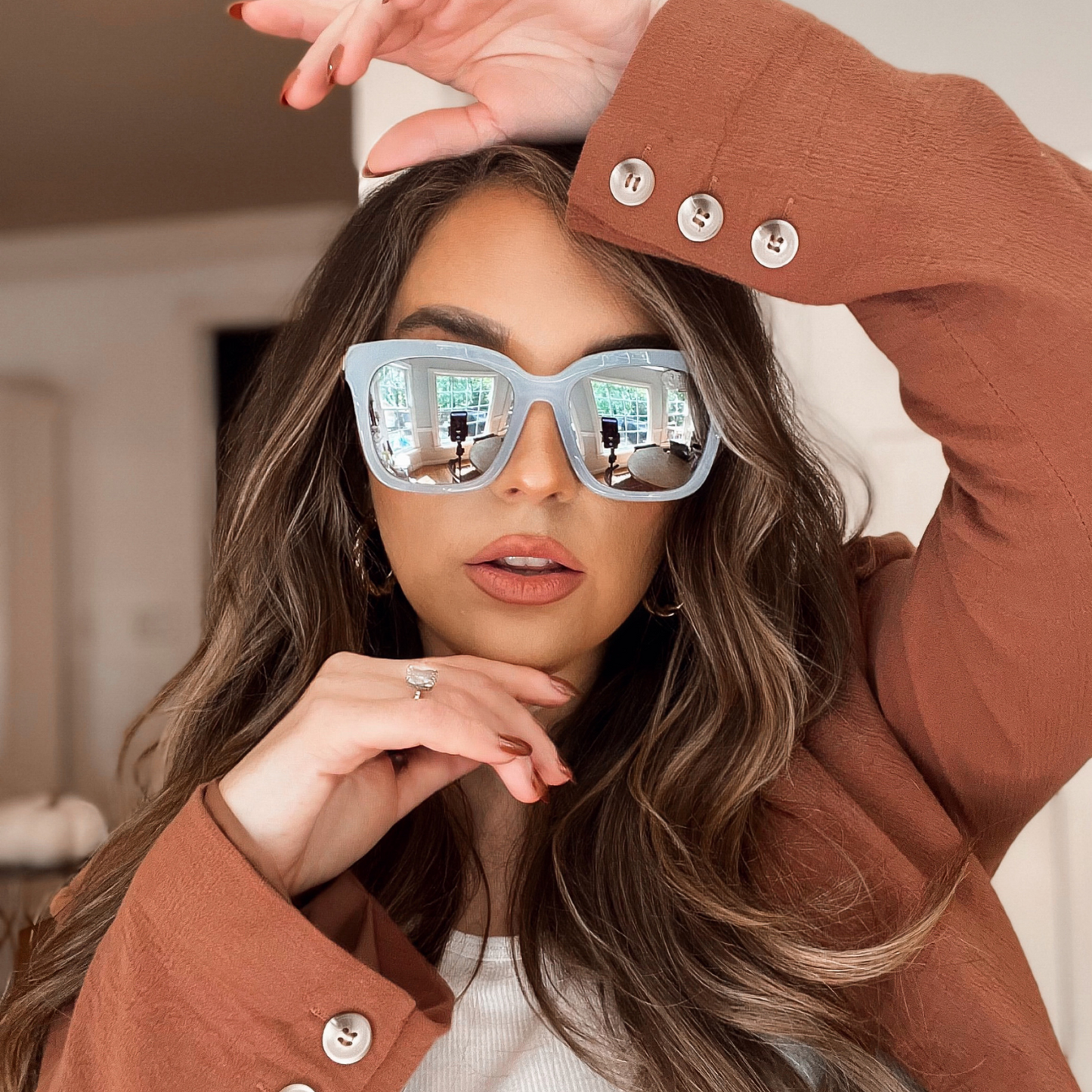 BELLA - BLUE DUST + BLUE GRADIENT FLASH SUNGLASSES