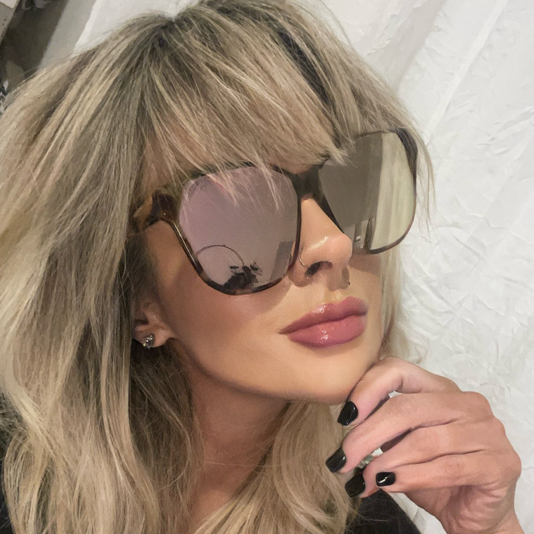 GIA - CREAM TORTOISE + GREY SUNGLASSES