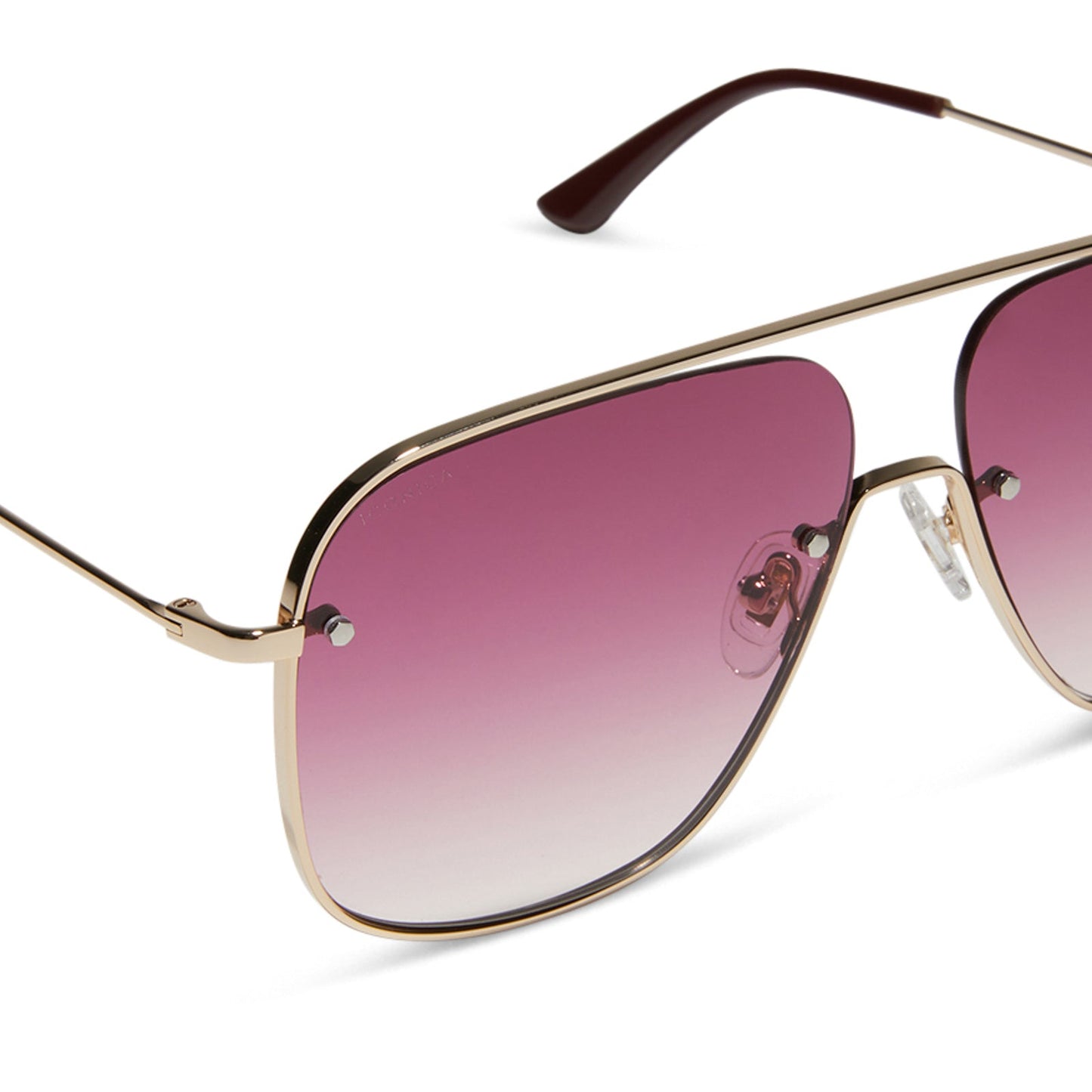 CYNTHIA - GOLD W BORDEAUX TEMPLE TIPS + WINE GRADIENT + POLARIZED SUNGLASSES