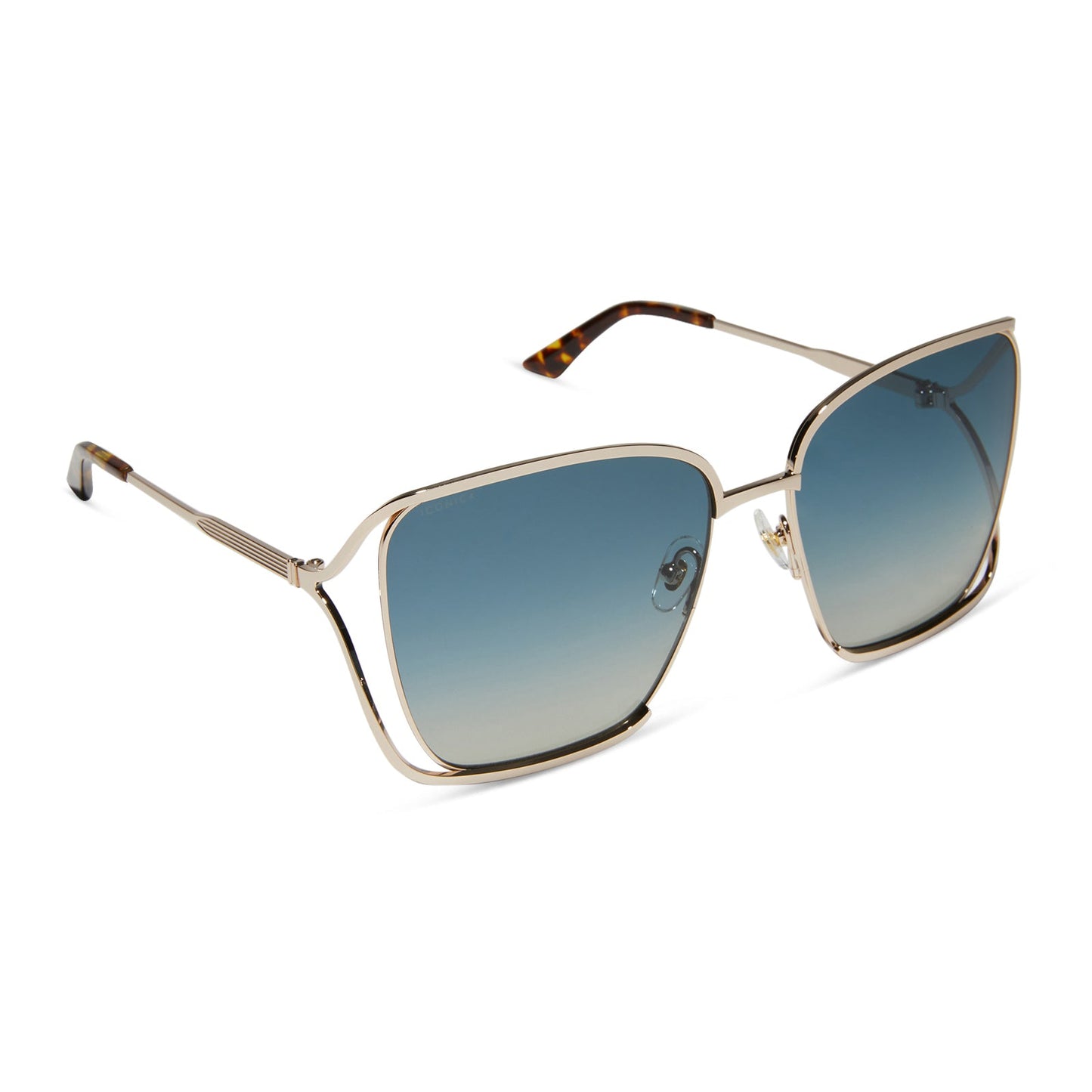 FRANCESCA - CHAMPAGNE + PARADISO BLUE + POLARIZED SUNGLASSES