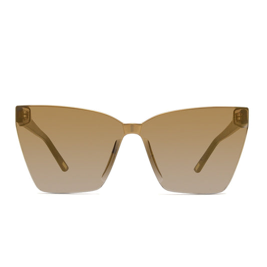 GOLDIE - DARK ORANGE TORTOISE + GOLD MIRROR SUNGLASSES