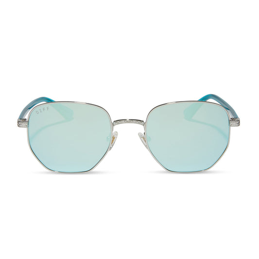 JESSIE JAMES DECKER - JJD + SILVER + TURQUOISE ICE MIRROR SUNGLASSES