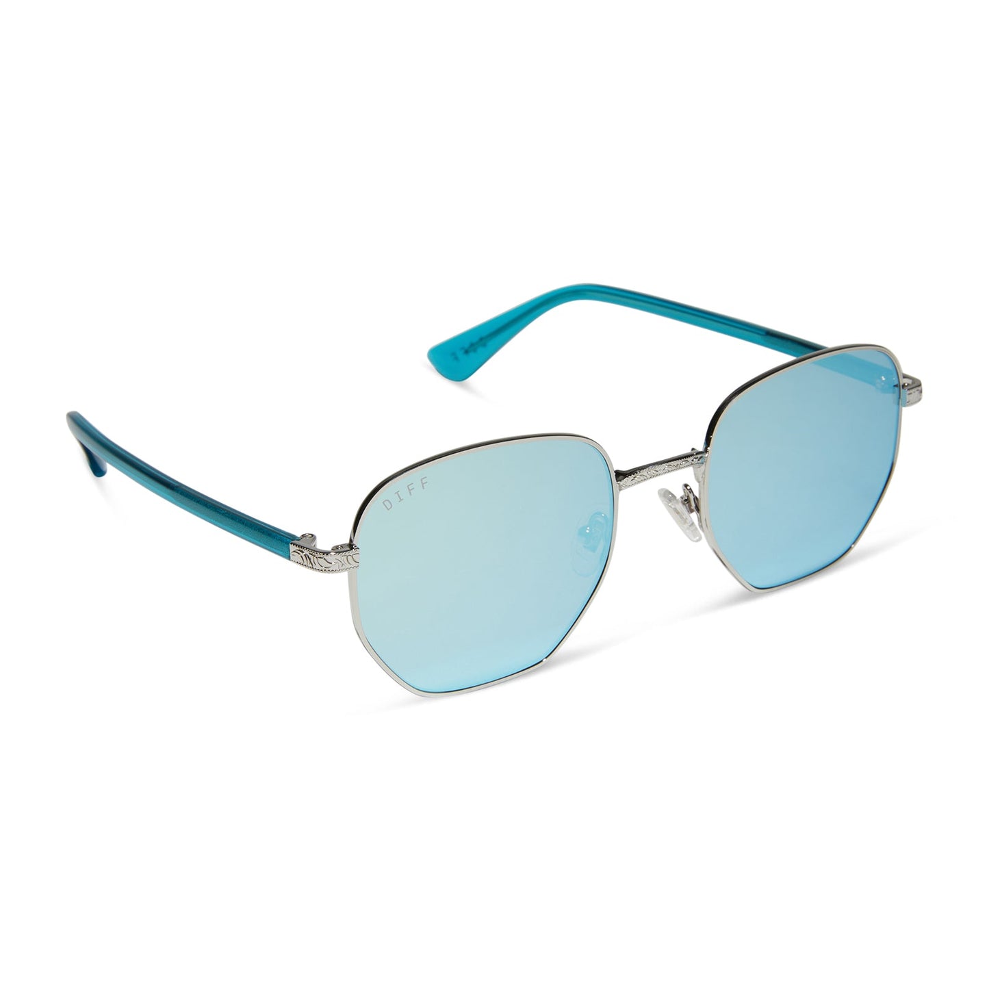 JESSIE JAMES DECKER - JJD + SILVER + TURQUOISE ICE MIRROR SUNGLASSES