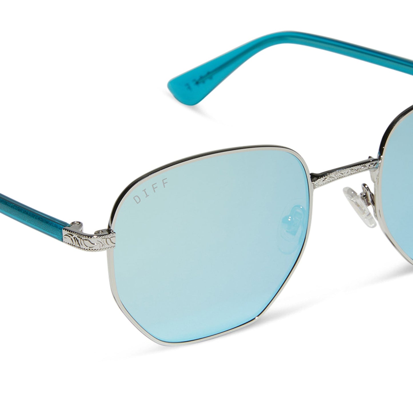 JESSIE JAMES DECKER - JJD + SILVER + TURQUOISE ICE MIRROR SUNGLASSES