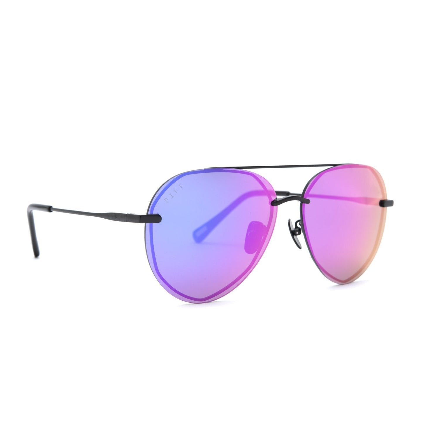 LENOX - MATTE BLACK + PURPLE MIRROR SUNGLASSES