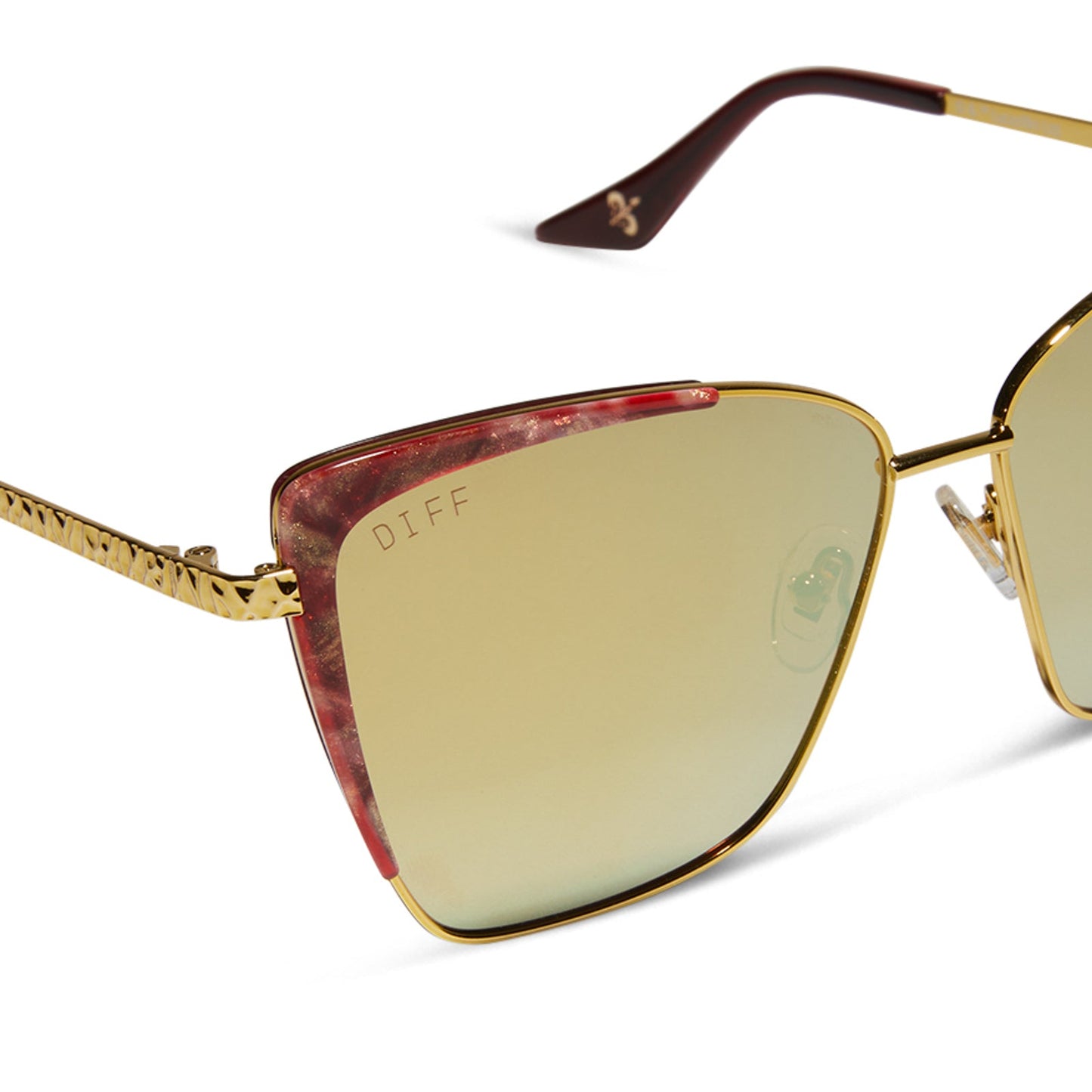 QUEEN AMIDALA™ - MARBLED NABOO™ ROYAL RED + HAMMERED GOLD + GOLD MIRROR + POLARIZED SUNGLASSES